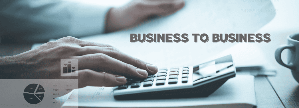 Calcolo budget marketing B2B: rappresentato da una calcolatrice e dei grafici.